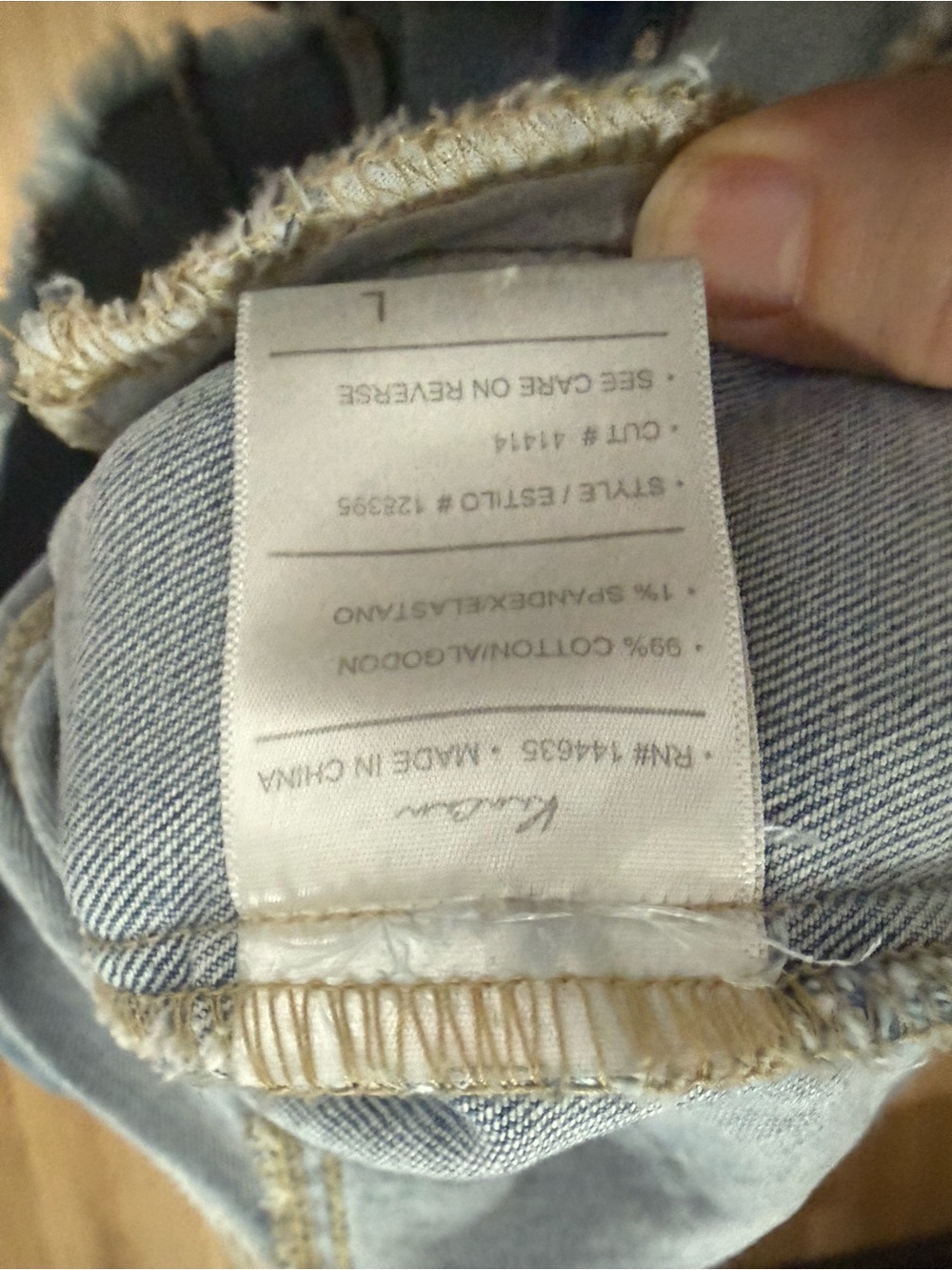 KanCan Light Blue Cropped Denim Jacket with Frayed Hem - Picture 6 of 6